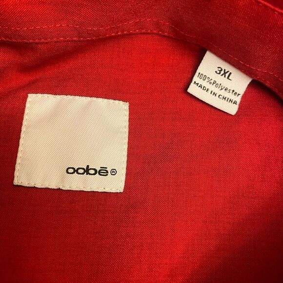 Oobe Chikfila Red Long Sleeve Button Down Team Member Shirt Sz 3XL - Picture 9 of 12